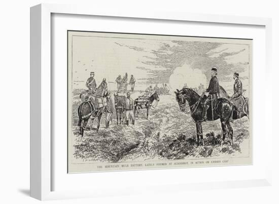 The Mountain Mule Battery, Lately Formed at Aldershot, in Action on Caesar's Camp-Alfred Chantrey Corbould-Framed Giclee Print