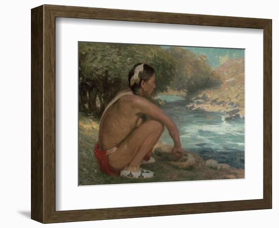 The Mountain Stream, c.1914-Eanger Irving Couse-Framed Giclee Print