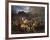 The Mountaineers Leave the Aul before Approach of the Russian Army, 1872-Pyotr Nikolayevich Grusinsky-Framed Giclee Print