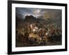 The Mountaineers Leave the Aul before Approach of the Russian Army, 1872-Pyotr Nikolayevich Grusinsky-Framed Giclee Print