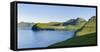 The mountains and cliffs. Denmark, Faroe Islands-Martin Zwick-Framed Stretched Canvas