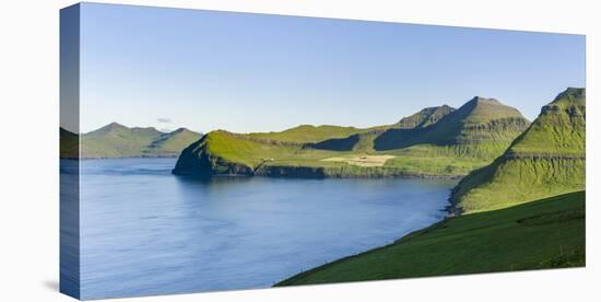 The mountains and cliffs. Denmark, Faroe Islands-Martin Zwick-Stretched Canvas