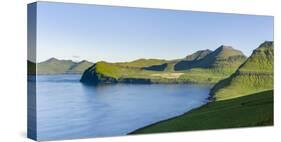 The mountains and cliffs. Denmark, Faroe Islands-Martin Zwick-Stretched Canvas