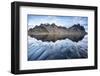 The mountains reflect on the surface of the ocean. Stokksnes, Eastern Iceland, Europe-ClickAlps-Framed Photographic Print