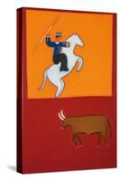 The mounted bullfighter-Cristina Rodriguez-Stretched Canvas