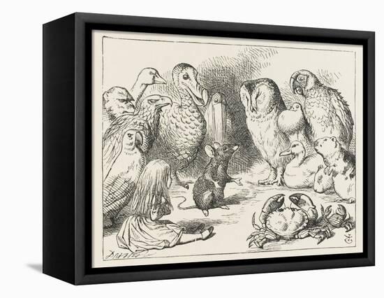 The Mouse Holds Court-John Tenniel-Framed Stretched Canvas