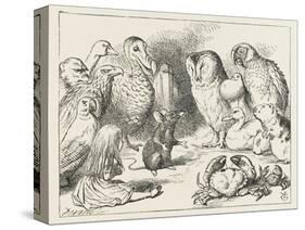 The Mouse Holds Court-John Tenniel-Stretched Canvas