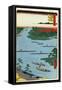 The Mouth of the Nakagawa River (One Hundred Famous Views of Ed), 1856-1858-Utagawa Hiroshige-Framed Stretched Canvas