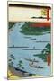 The Mouth of the Nakagawa River (One Hundred Famous Views of Ed), 1856-1858-Utagawa Hiroshige-Mounted Giclee Print