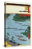 The Mouth of the Nakagawa River (One Hundred Famous Views of Ed), 1856-1858-Utagawa Hiroshige-Stretched Canvas