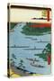 The Mouth of the Nakagawa River (One Hundred Famous Views of Ed), 1856-1858-Utagawa Hiroshige-Stretched Canvas