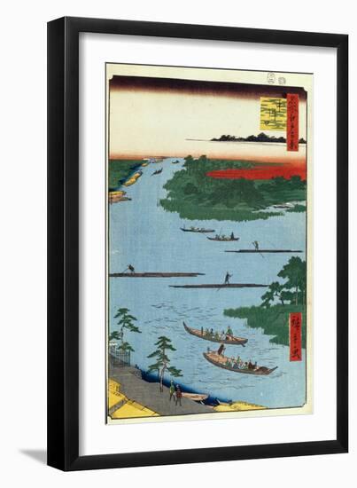 The Mouth of the Nakagawa River (One Hundred Famous Views of Ed), 1856-1858-Utagawa Hiroshige-Framed Giclee Print