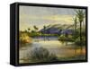 The Mouth of the River Kishon and Mount Carmel-Claude Conder-Framed Stretched Canvas