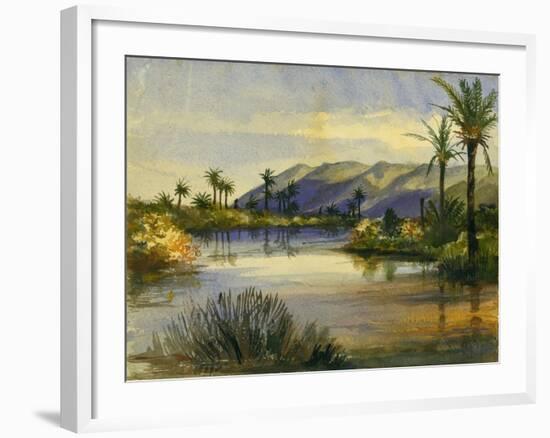 The Mouth of the River Kishon and Mount Carmel-Claude Conder-Framed Giclee Print