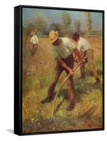 'The Mowers', c1891, (c1915)-George Clausen-Framed Stretched Canvas