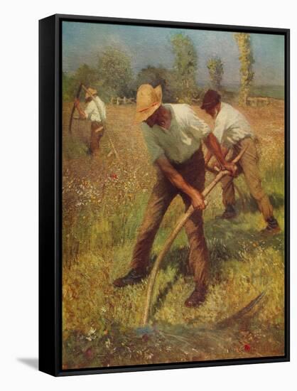 'The Mowers', c1891, (c1915)-George Clausen-Framed Stretched Canvas