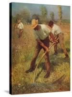 'The Mowers', c1891, (c1915)-George Clausen-Stretched Canvas