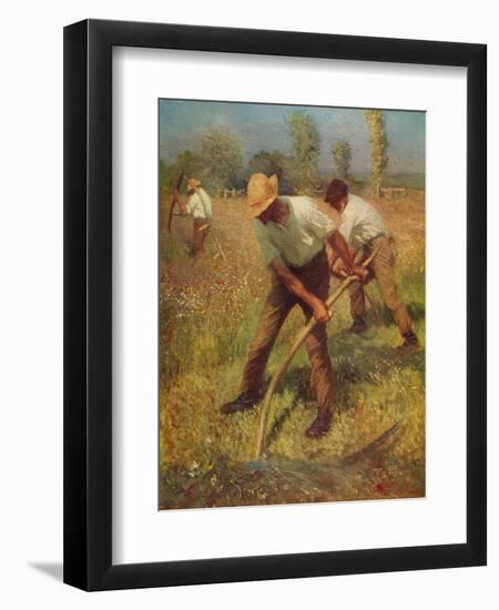 'The Mowers', c1891, (c1915)-George Clausen-Framed Giclee Print