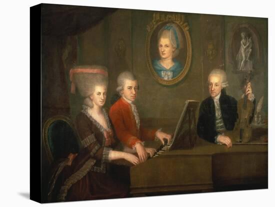 The Mozart Family, 1780-81-Johann Nepomuk della Croce-Stretched Canvas