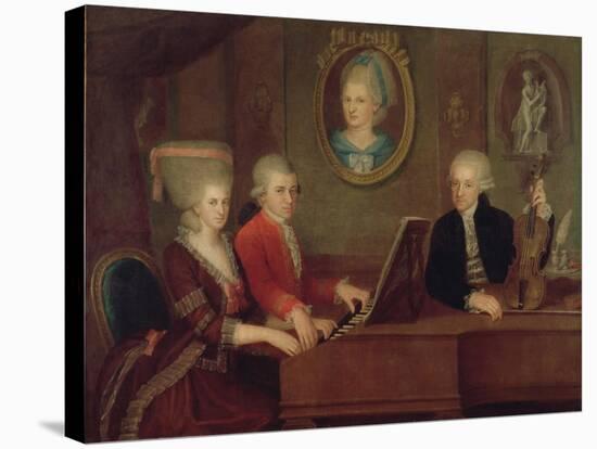 The Mozart Family, 1780-81-Johann Nepomuk della Croce-Stretched Canvas