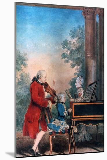 The Mozart Family in Paris in 1763-Louis de Carmontelle-Mounted Giclee Print