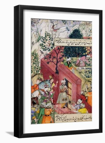 The Mughal Emperor Babur About to Oversea the Laying out of a Garden, Using Lines-null-Framed Giclee Print