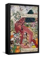 The Mughal Emperor Babur About to Oversea the Laying out of a Garden, Using Lines-null-Framed Stretched Canvas