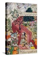 The Mughal Emperor Babur About to Oversea the Laying out of a Garden, Using Lines-null-Stretched Canvas
