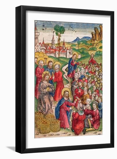 The Multiplication of Loaves and Fishes, 1491-Michael Wolgemut Or Wolgemuth-Framed Giclee Print