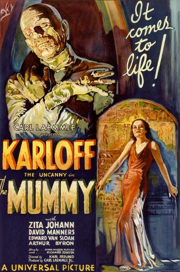 The Mummy Movie Boris Karloff, It Comes to Life Poster Print-null-Lamina Framed Poster