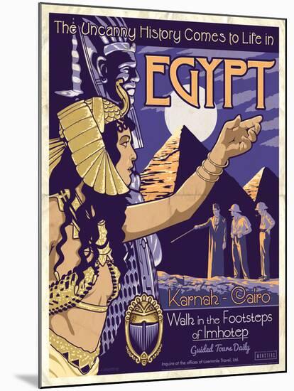 The Mummy - Universal Monsters Vintage Travel Lithograph-null-Mounted Poster