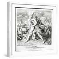 The murder of Abel by his brother Cain, Genesis-Julius Schnorr von Carolsfeld-Framed Giclee Print