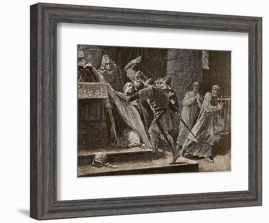 The Murder of Becket in Canterbury Cathedral-English School-Framed Giclee Print