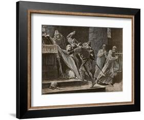 The Murder of Becket in Canterbury Cathedral-English School-Framed Giclee Print