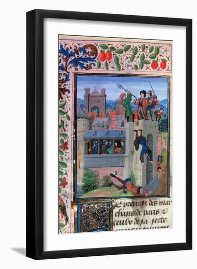 The Murder of Etienne Marcel, 1358, (Mid-15th Centur)-Loyset Liedet-Framed Giclee Print