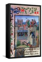 The Murder of Etienne Marcel, 1358, (Mid-15th Centur)-Loyset Liedet-Framed Stretched Canvas