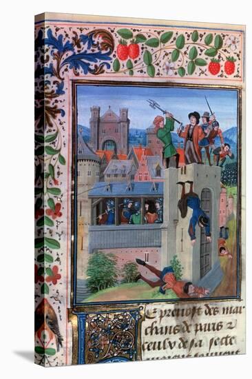 The Murder of Etienne Marcel, 1358, (Mid-15th Centur)-Loyset Liedet-Stretched Canvas