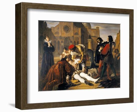 The Murder of Lorenzino De' Medici, 1840-Giuseppe Bibiena-Framed Giclee Print