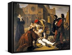 The Murder of Lorenzino De' Medici, 1840-Giuseppe Bibiena-Framed Stretched Canvas