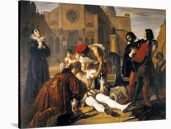 The Murder of Lorenzino De' Medici, 1840-Giuseppe Bibiena-Stretched Canvas