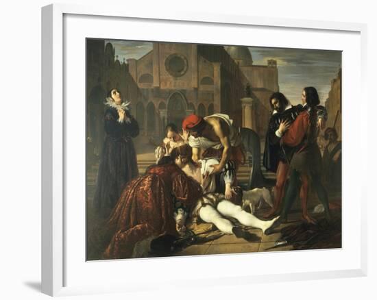 The Murder of Lorenzino De' Medici-Giuseppe Bezzuoli-Framed Giclee Print