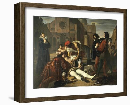 The Murder of Lorenzino De' Medici-Giuseppe Bezzuoli-Framed Giclee Print