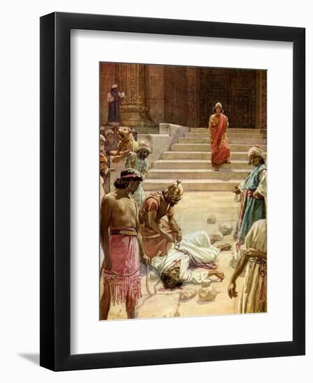 The Murder of Zechariah - Bible-William Brassey Hole-Framed Giclee Print