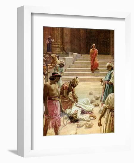 The Murder of Zechariah - Bible-William Brassey Hole-Framed Giclee Print