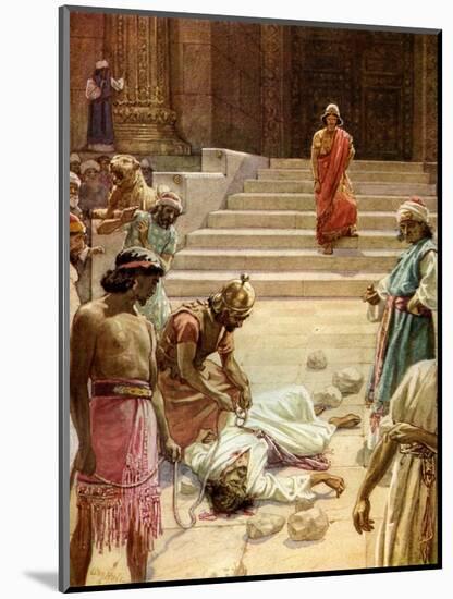 The Murder of Zechariah - Bible-William Brassey Hole-Mounted Giclee Print