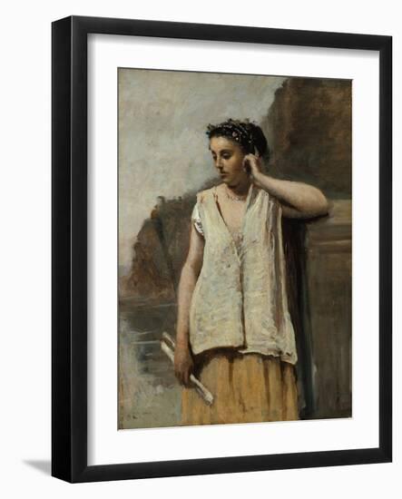 The Muse: History, c.1865-Jean-Baptiste-Camille Corot-Framed Giclee Print