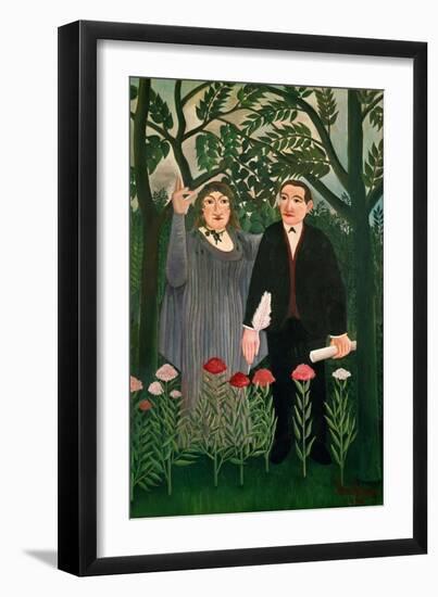 The Muse inspires the poet, 1909.-Henri Rousseau-Framed Giclee Print