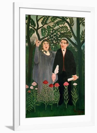 The Muse inspires the poet, 1909.-Henri Rousseau-Framed Giclee Print