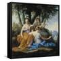 The Muses, Clio, Euterpe and Thalia, circa 1652-55-Eustache Le Sueur-Framed Stretched Canvas