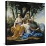 The Muses, Clio, Euterpe and Thalia, circa 1652-55-Eustache Le Sueur-Stretched Canvas